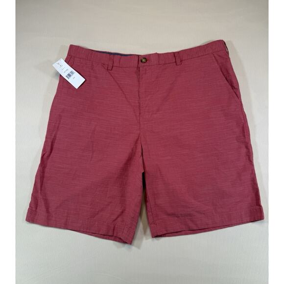 Tommy Hilfiger Flat Front Shorts Men 40/10 Heather Red Chino Casual Prep Island - Picture 1 of 8